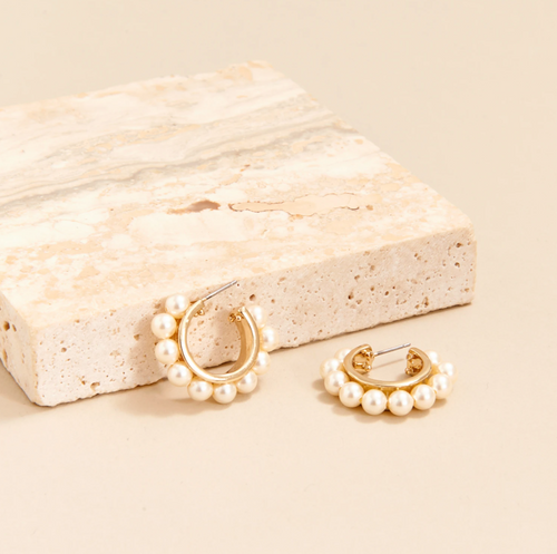 Wynnie Pearl Hoop - White Gold